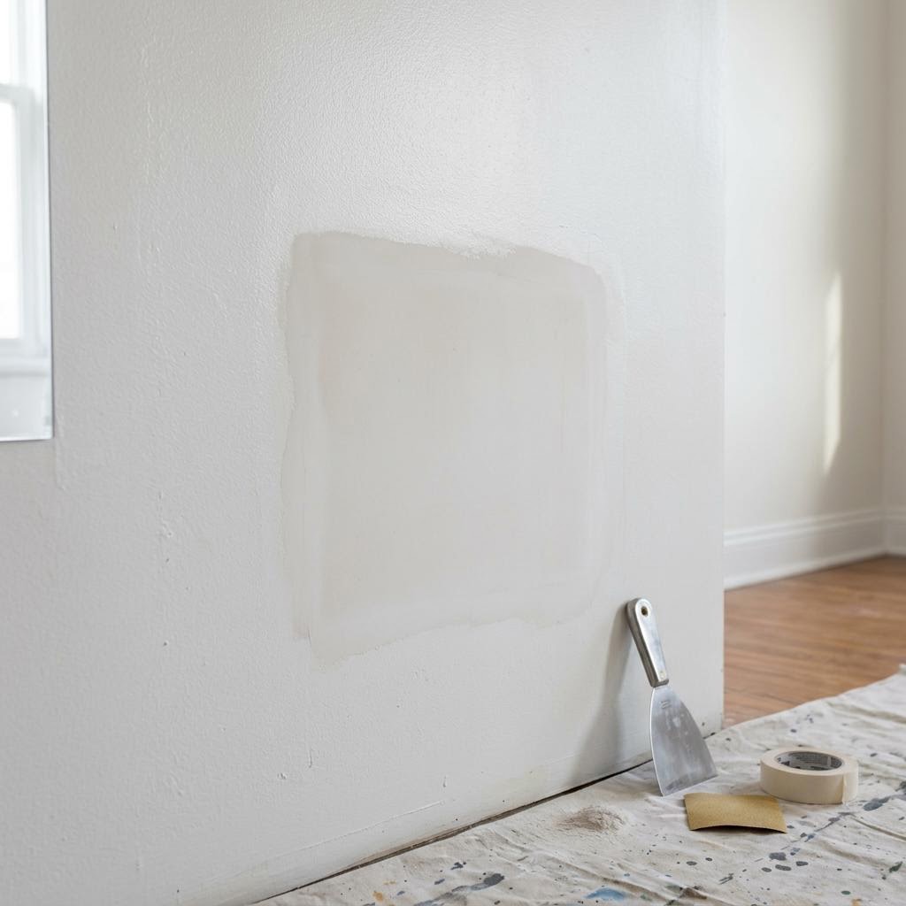Smoothly patched area on drywall